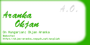 aranka okjan business card